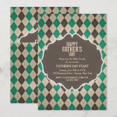 マスキュリンなアーガイル柄の父の日招待状 招待状 (正面/裏面)