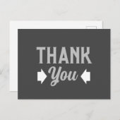 マスキュリンまたはビジネス グレー お礼 ポストカード (正面/裏面)