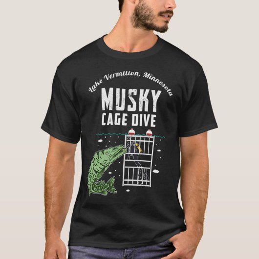 マスキューのおりの中からのダイビング Tシャツ (正面)