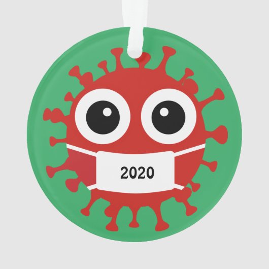 マスキングされたコロナウイルスアクリルオーナメント オーナメント (裏面)