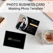マスキング要素写真名刺テンプレート 名刺