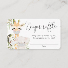 マスクおむつラッフルカード付きサファリ動物 エンクロージャーカード