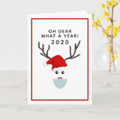 マスクおもしろいグリーティングでクリスマスのトナカイ カード (黄色い花)