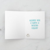 マスクおもしろい付きコロナウイルスイースターバニー カード (内部)