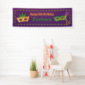 マスクおよびビーズの謝肉祭の誕生会の旗 横断幕 (インサイチュ)