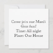 マスクおよび（紋章の）フラ・ダ・リの謝肉祭の招待状 招待状 (裏面)