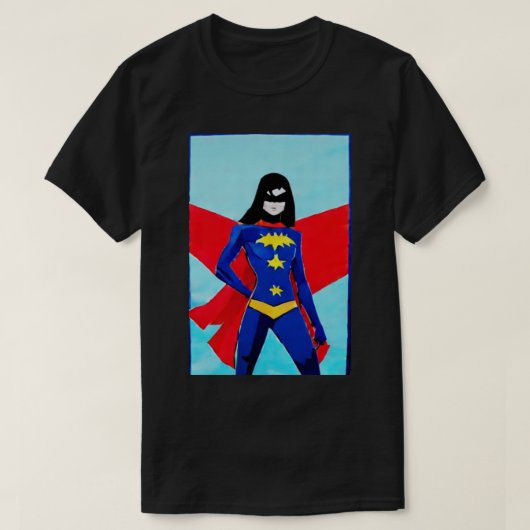 マスクされたすごいヒーロー漫画の美的 Tシャツ (デザイン正面)