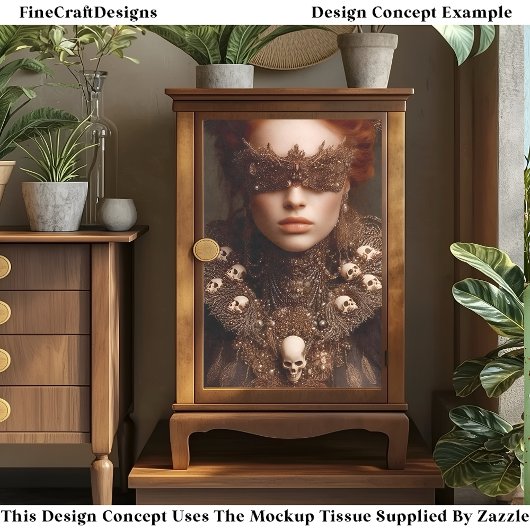 マスクされたゴシック様式の仮装の女性DU1デコページ 薄葉紙