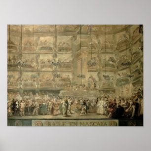 マスクされたボール, c.1767 ポスター