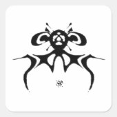 マスクされたマウスこうもりのスケッチ スクエアシール (正面)