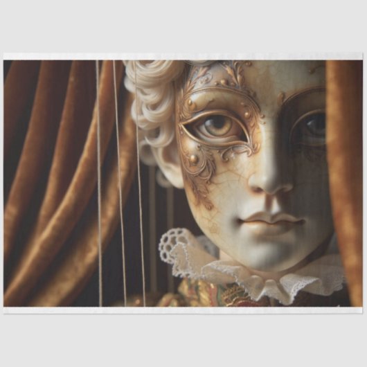 マスクされたマリオネットデコページ紙 | 米紙 | 薄葉紙 (正面)