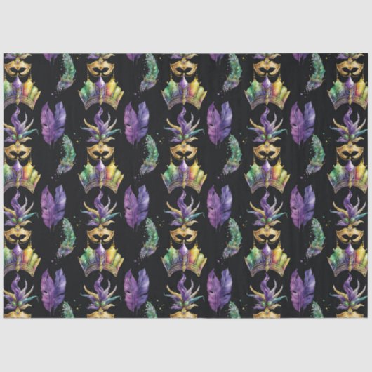 マスクされたマルディグラスシリーズデザイン4 薄葉紙 (正面)