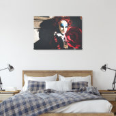 マスクされた女性インヴェネツィアカーニバル キャンバスプリント (インサイチュ (寝室))