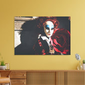 マスクされた女性インヴェネツィアカーニバル キャンバスプリント (インサイチュ (リビング))