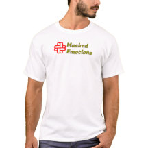 マスクされた感情 アーティスティックな顔の表情Tシャツ