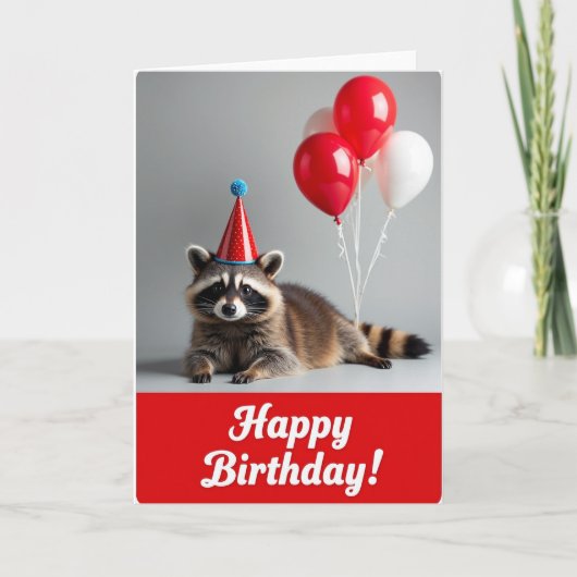 マスクされた生き物の誕生日カード カード (正面)