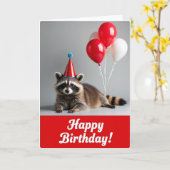 マスクされた生き物の誕生日カード カード (黄色い花)