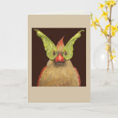 マスクされた(鳥)ショウジョウコウカンチョウカード カード (黄色い花)