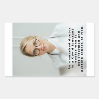 マスクされていない医師の紙シール 長方形シール