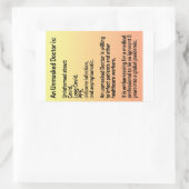 マスクされていない医師情報紙シール 長方形シール (バッグ)