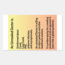 マスクされていない医師情報紙シール 長方形シール