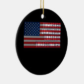 マスクされていない無口の予防接種を受けていない米国国旗 セラミックオーナメント (右)
