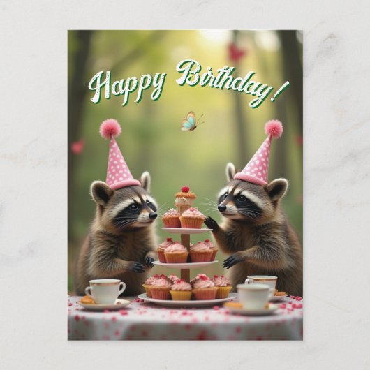 マスクして楽しい誕生日！ ポストカード (正面)