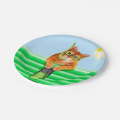 マスクとシュノーケル付きキャットダイバー ペーパープレート (アングル)