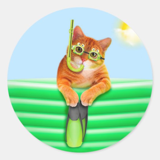 マスクとシュノーケル付きキャットダイバー ラウンドシール (正面)