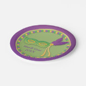 マスクとビーズマルディグラパーティー用品 ペーパープレート (アングル)