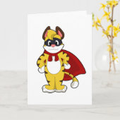 マスクとマントを纏ったヒーローとしての虎 カード (黄色い花)