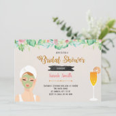 マスクとミモザパーティテーマの招待状 招待状 (スタンド正面)