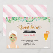 マスクとミモザパーティテーマの招待状 招待状 (正面/裏面)