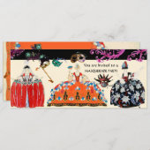 マスクとロココの貴婦人 マーディ グラスマスクパーティ 招待状 (正面/裏面)