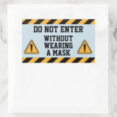 マスクなしで入力しない 長方形シール (バッグ)