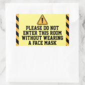 マスクなしで入力しない 長方形シール (バッグ)