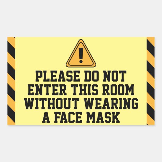 マスクなしで入力しない 長方形シール (正面)