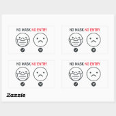 マスクなしエントリなし 長方形シール (シート)