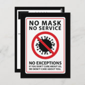 マスクなしサービスなし例外 ポストカード (正面/裏面)