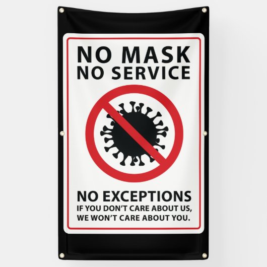 マスクなしサービスなし例外 横断幕 (縦)