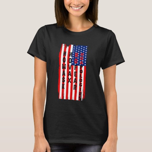 マスクなしバックス恐れなし謝罪 Tシャツ (正面)