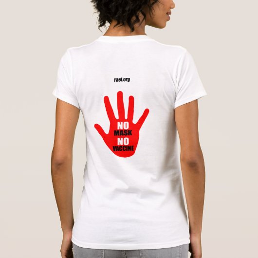 マスクなしワクチン – 女性用Tシャツバージョン2 Tシャツ (裏面)