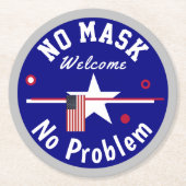 マスクなし問題のない応援 ラウンドペーパーコースター (正面)