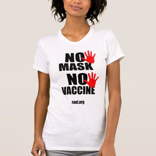 マスクなしNo Vaccine – 女性TシャツVersion 1 Tシャツ (正面)