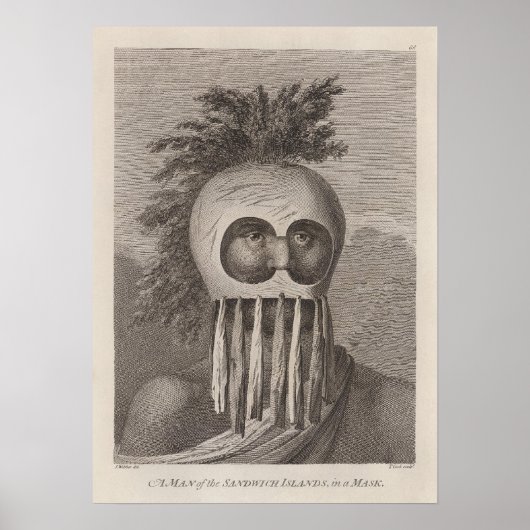 マスクのサンドイッチ諸島の男 – c.1784 ポスター (正面)