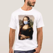 マスクのモナリザ ダ・ヴィンチ芸術パロディ Tシャツ (正面)