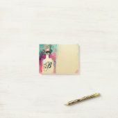 マスクのモノグラムのピンクのティール(緑がかった色)の緑の/Ladyを魅了して下さい ポストイット (デスク上)