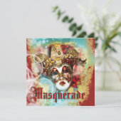 マスクの仮面舞踏会のベニス風の謝肉祭のパーティー 招待状 (スタンド正面)