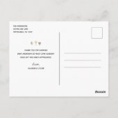 マスクの動物バーチャルベビーシャワーありがとう ポストカード (裏面)