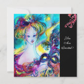 マスクの女性 / ヴェネツィアの仮面舞踏会、黒 招待状 (正面)